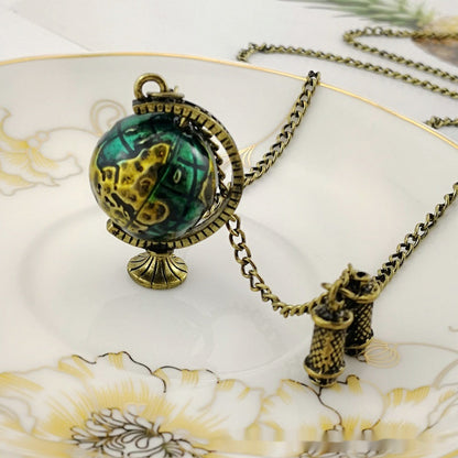 Telescope Earth Sweater Chain Necklace