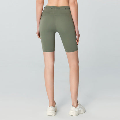 High Waist Drawstring Yoga Shorts