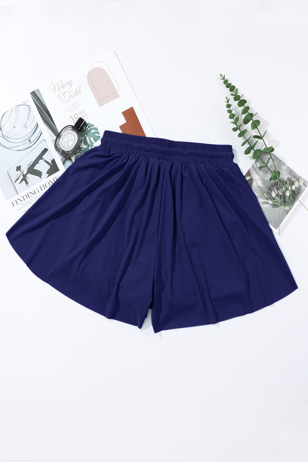 Drawstring Elastic Waist Ruffle Shorts Bikini Bottom
