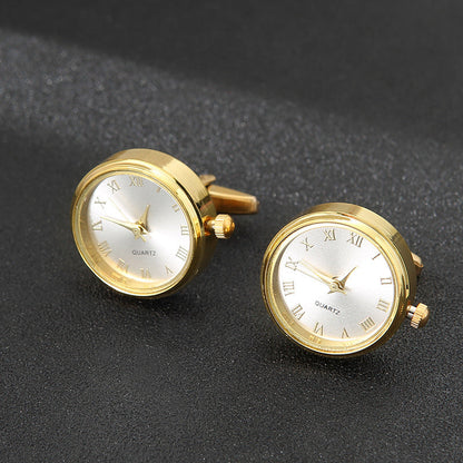 Men's Rotatable Golden Cufflinks