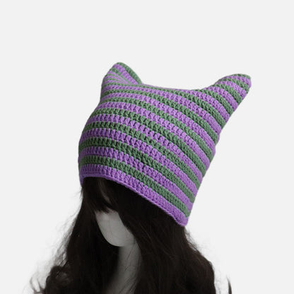 Handmade Knitted Strawberry Hat: Cute Wool All-match Casual Cap