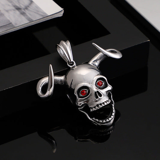 Horn Ghost Head Domineering Necklace