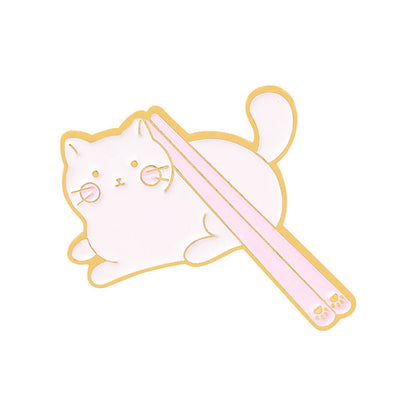 Golden M Badge Kitty Brooch