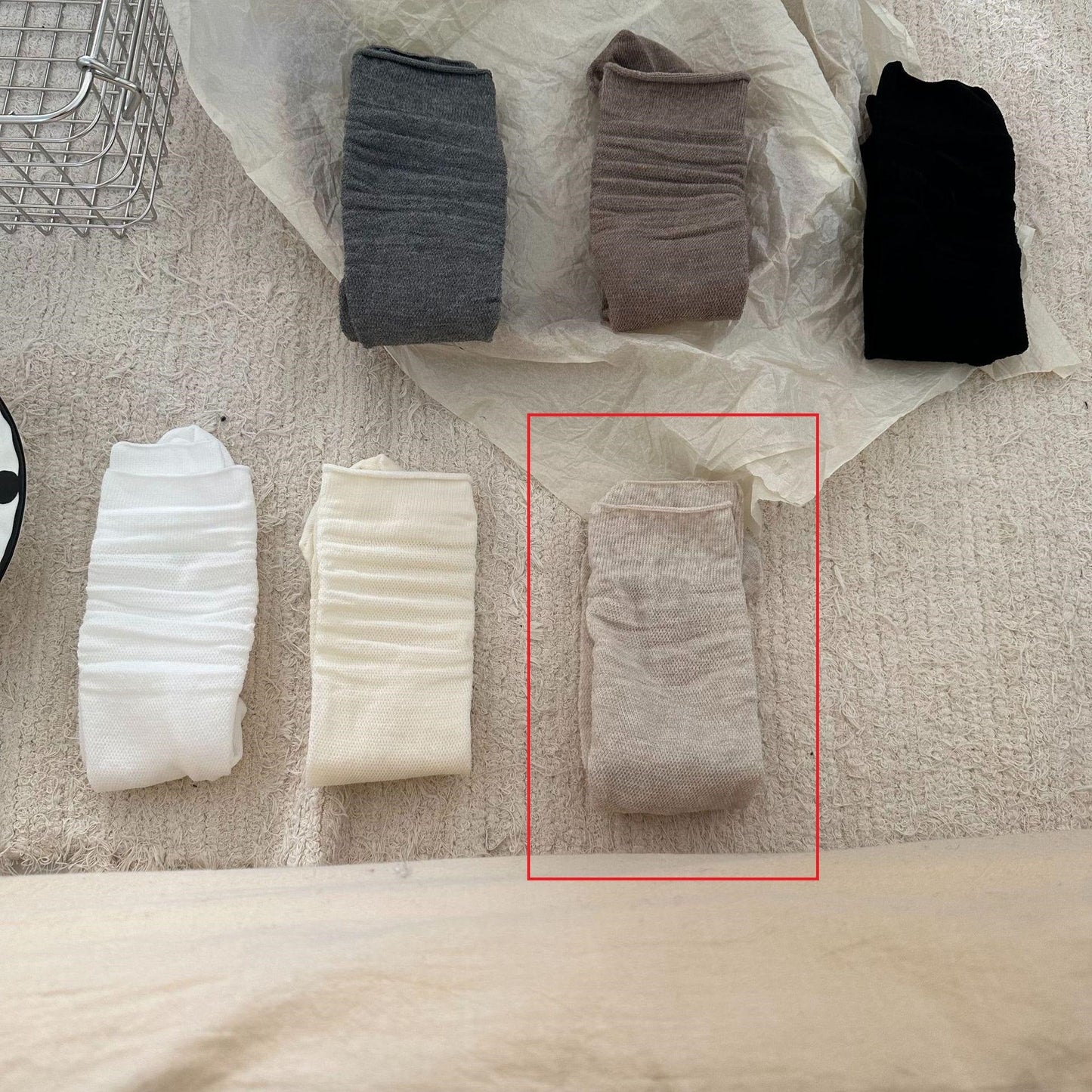 Colorful String Mesh Hollow Mid-Calf Socks