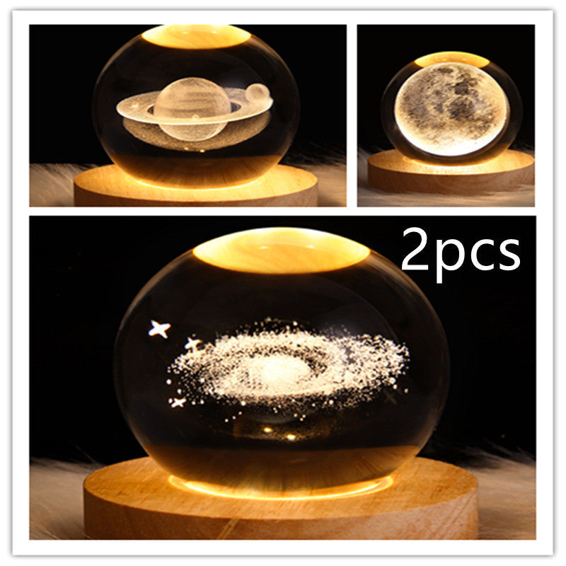 LED Galaxy Crystal Ball 3D Moon Lamp
