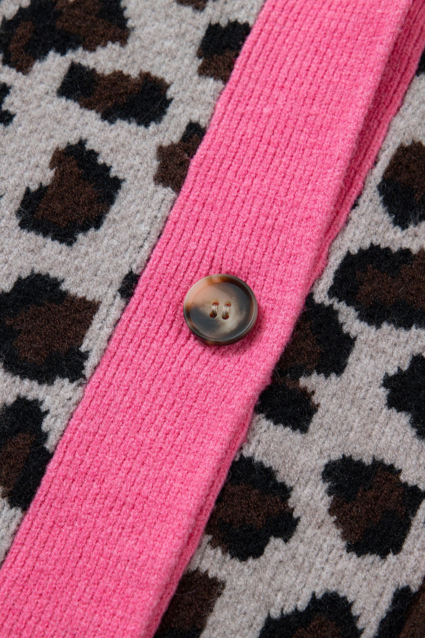Colorblock Oversize Cardigan with Button-Down Detail