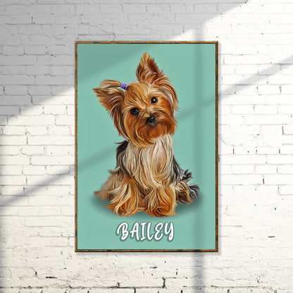 Pet Pastel Portrait- Yorkshire Terrier Sign