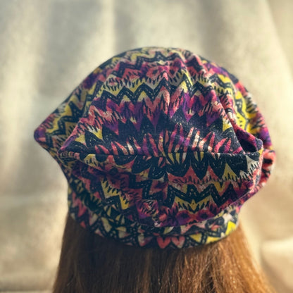 Electric Vibe Slouch Beanie – Upcycled Everyday Hat