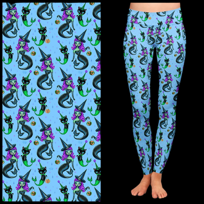 "MerWitch & Her MerCat" Leggings by Miss Fluff x Lipstick & Chrome