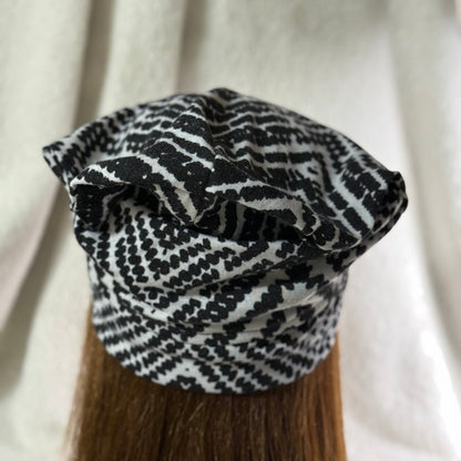 Black Geometric Lightweight Slouch Beanie – Upcycled Everyday Hat