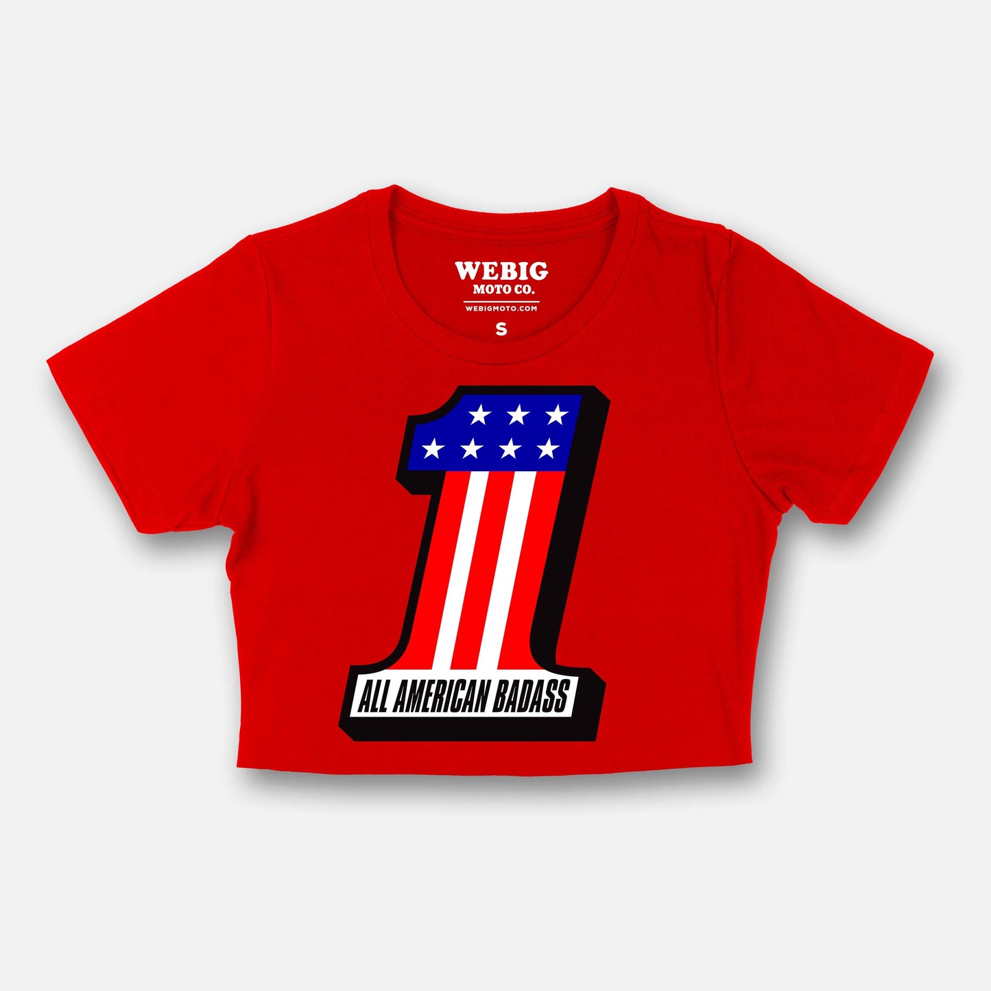 ALL AMERICAN BADASS WOMENS CROP TEE