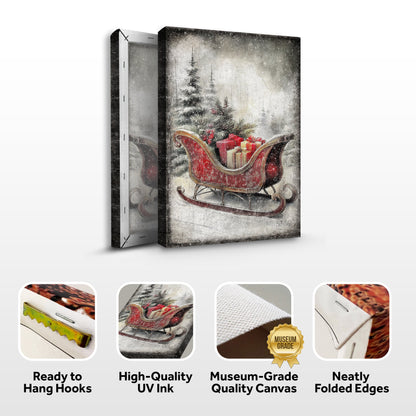 Vintage Christmas Sleigh Sled Wall Art VI