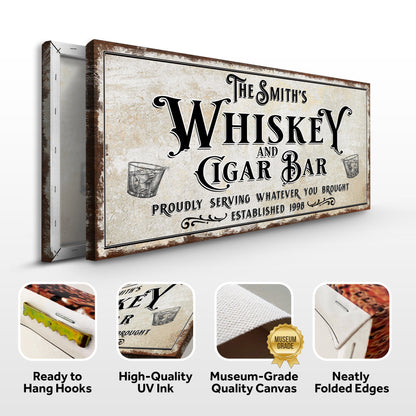Personalized Whiskey and Cigar Bar Sign