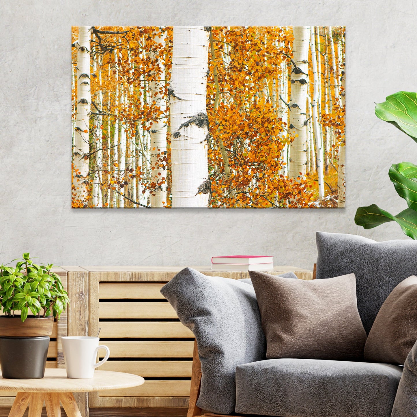 Autumn Tree Barks Canvas Wall Art