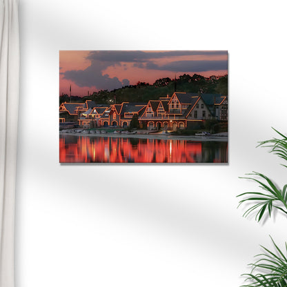 Houses Philadelphia Boathouse Row Canvas Wall Art
