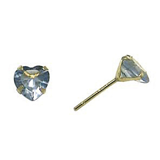 14k Yellow Gold .47 Carat CZ Heart June Birthstone Earrings
