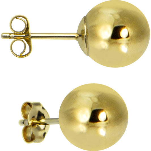 14k Yellow Gold 8mm Ball Earrings