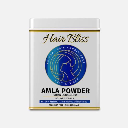 Hair Bliss- Natural Amla Gooseberry Herbal Hair & Skin Conditioning Powder- 12 Individual Sachets (10 gm each)- Reusable Brush & Tray Included
