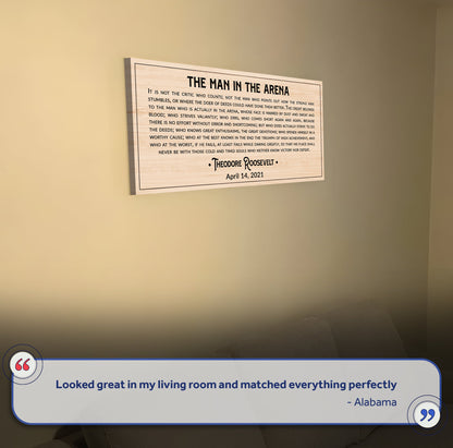 The Man In The Arena Sign IV