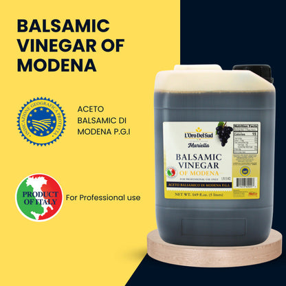 L'Oro Del Sud, Aged Balsamic Vinegar of Modena, IGP Certified, 5 Liters (169 fl oz)