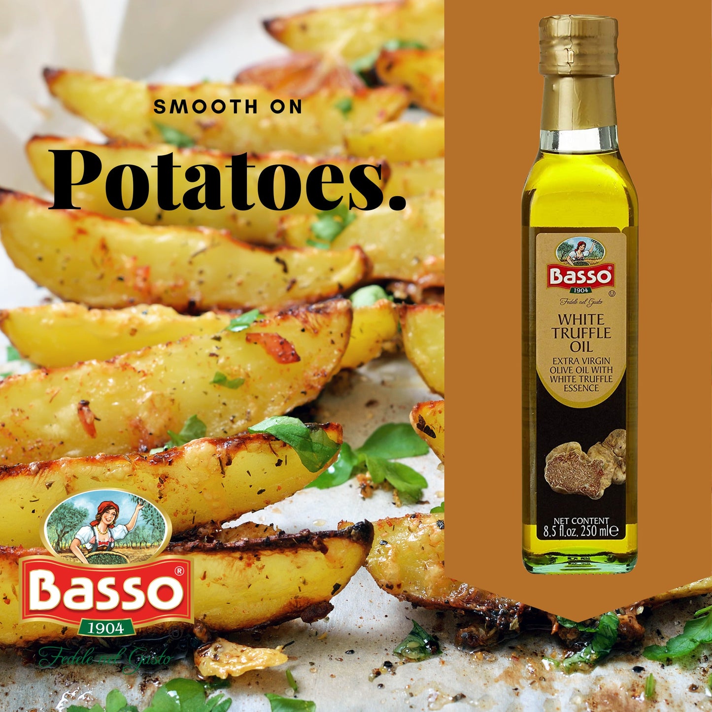 Basso 1904, White Truffle Infused Extra Virgin Olive Oil – 250 ml (8.5 oz)
