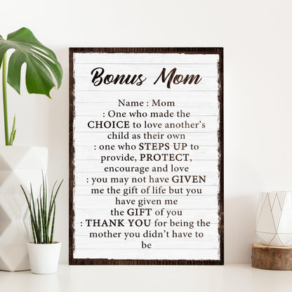 Bonus Mom Customized Sign II