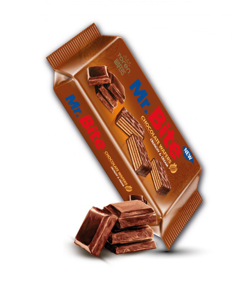 Mr. Bite milk chocolate coated wafer with cocoa cream 38g 24pk