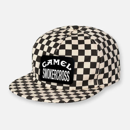 CHECKERBOARD PIT CREW PATCH HAT COLLECTION BLACK-WHITE