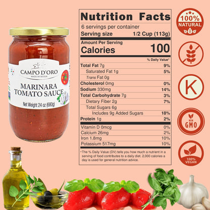 Campo D'Oro, Marinara Tomato Sauce 24 oz