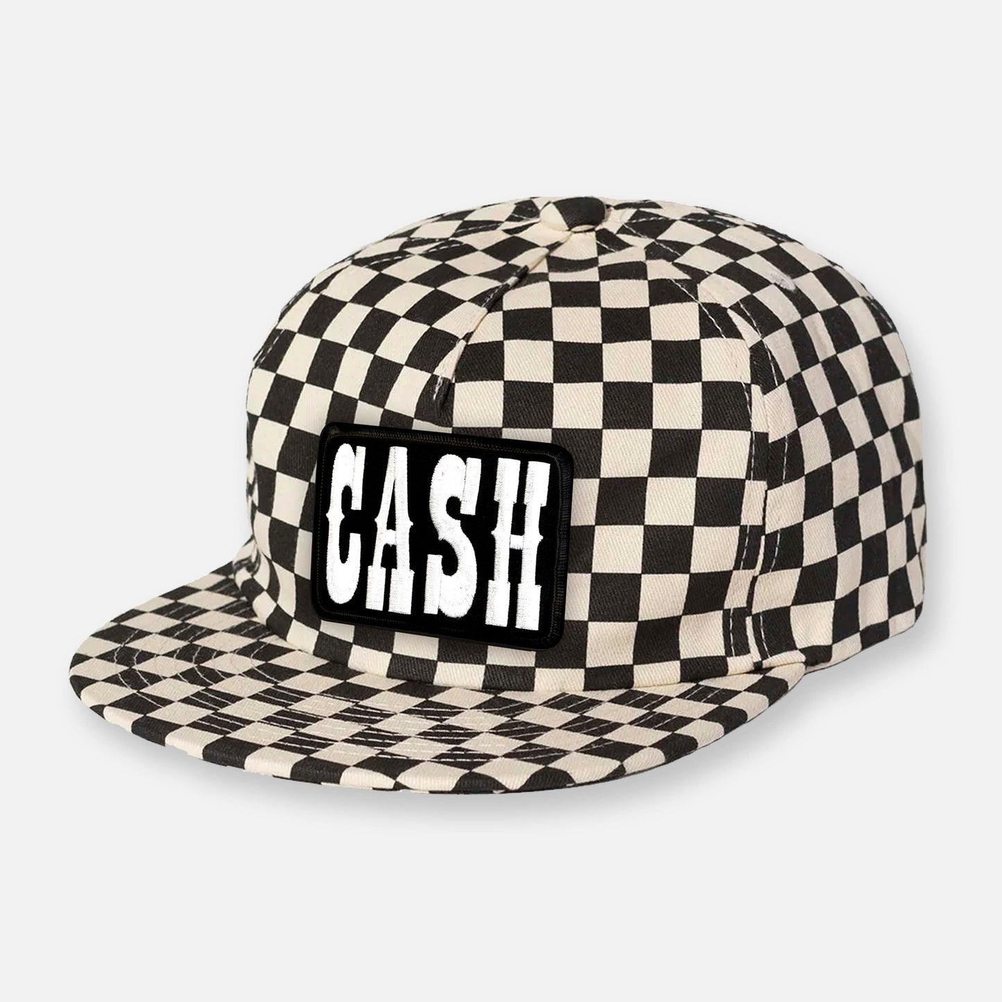 CHECKERBOARD PIT CREW PATCH HAT COLLECTION BLACK-WHITE