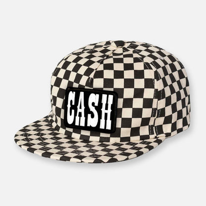 CHECKERBOARD PIT CREW PATCH HAT COLLECTION BLACK-WHITE