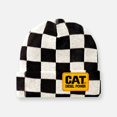 CHECKERBOARD BLACK & WHITE BEANIES