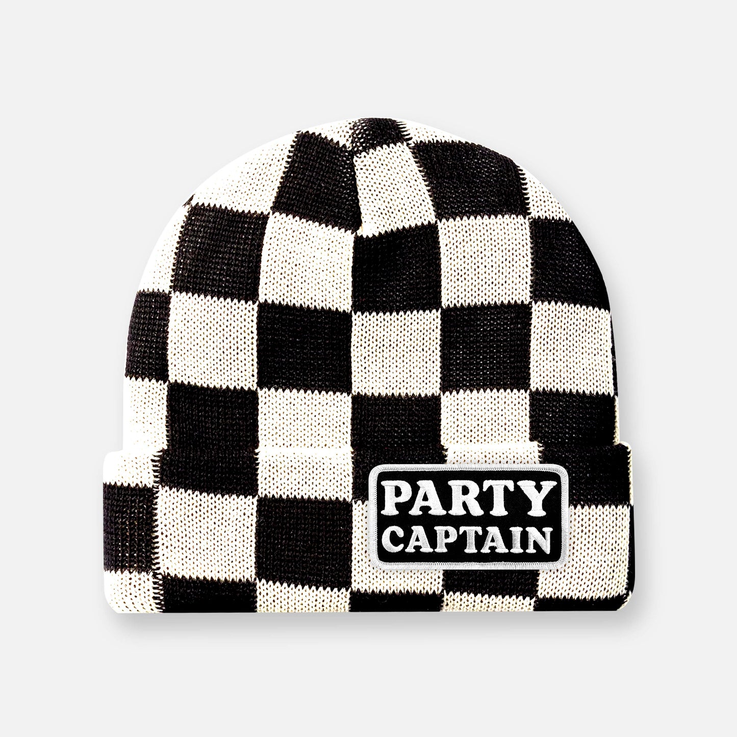 CHECKERBOARD BLACK & WHITE BEANIES