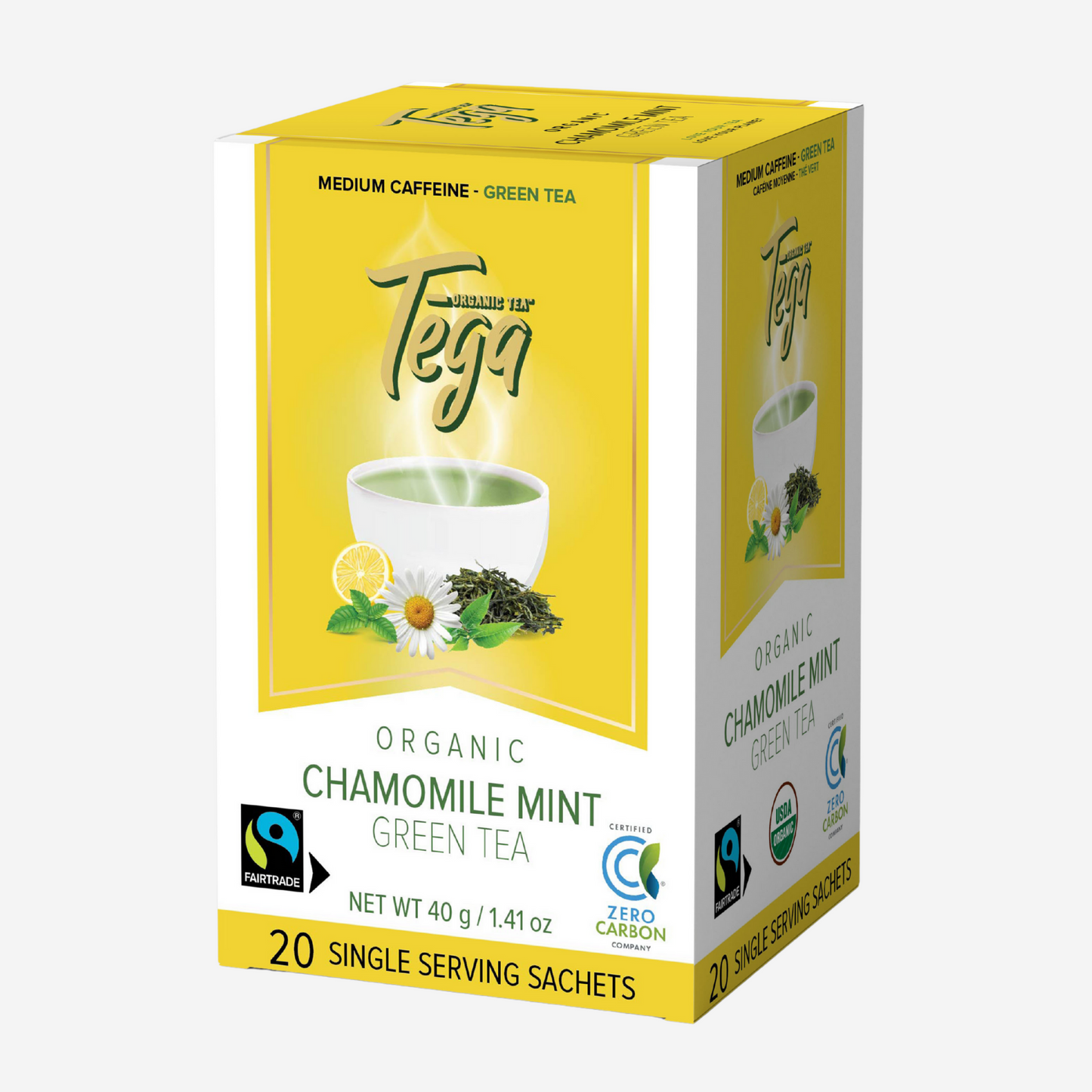 Chamomile Mint Green Tea w. Citrus Organic Fairtrade 20ct