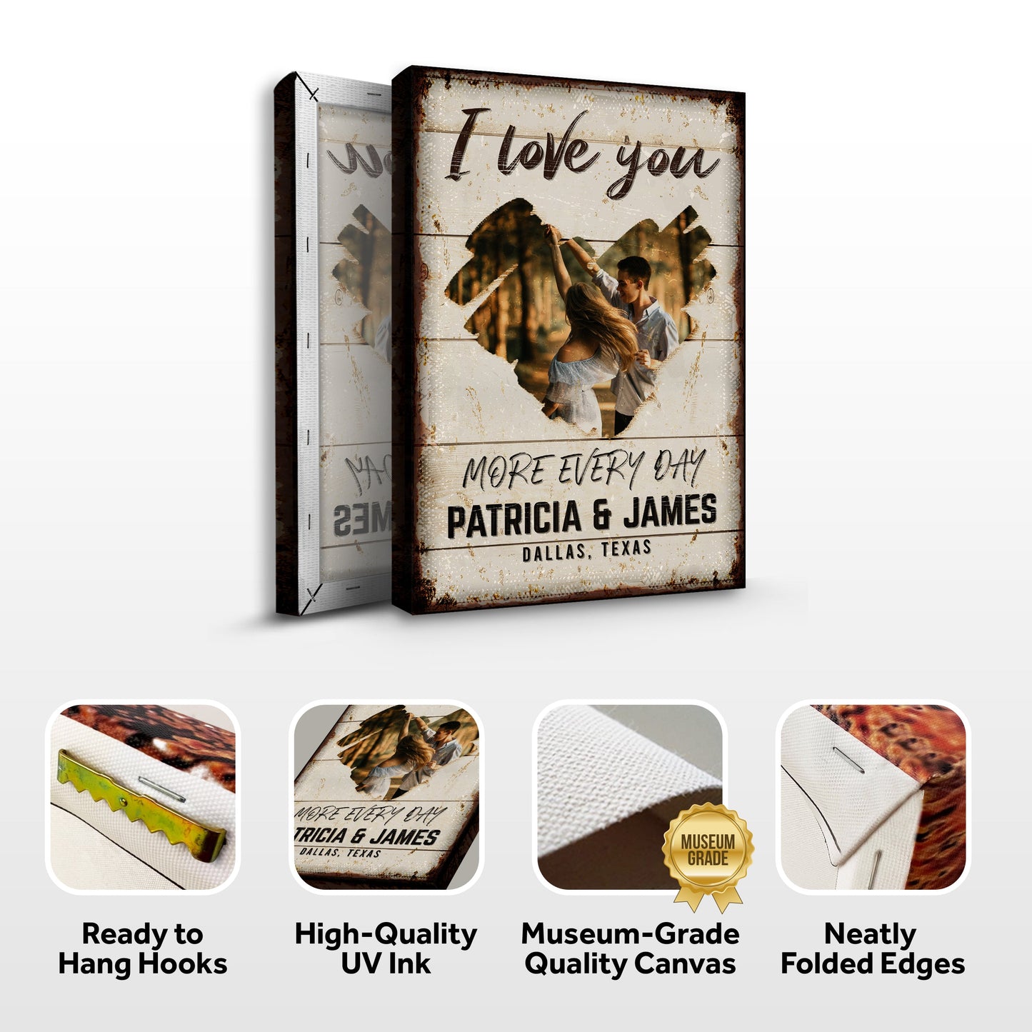 I Love You More Every Day Rustic Sign