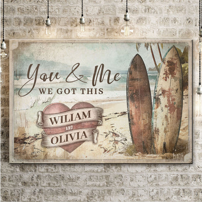 Surfboard Themed We Got This Couple Sign
