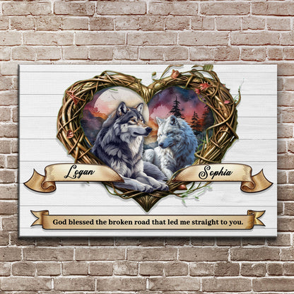 Couple Wolves Sign III