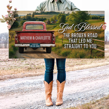 Custom Vintage Truck Couple Sign III