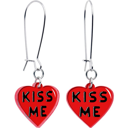 Kiss Me Heart Dangle Earrings by Onyx O