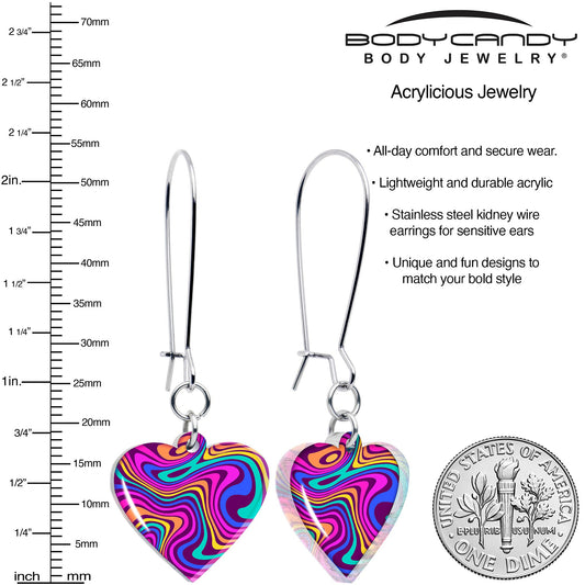 Swirling Heart Dangle Earrings by Onyx O