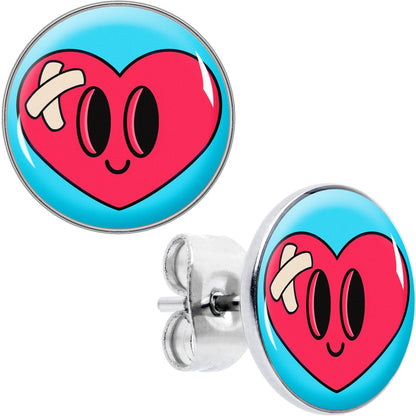 Heartbreak Bandaged Heart Stud Earrings by Onyx O