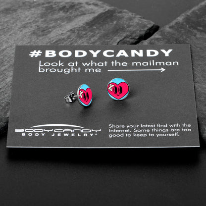Heartbreak Bandaged Heart Stud Earrings by Onyx O