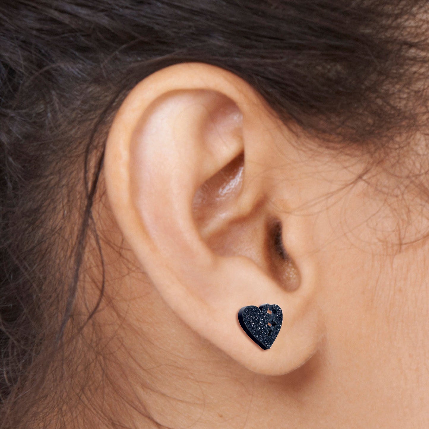 Glitter Heartbreaker Broken Heart Stud Earrings