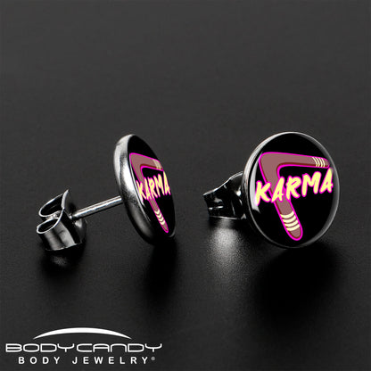 Karmic Boomerang Stud Earrings by Onyx O