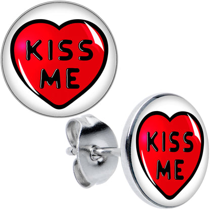 Kiss Me Candy Heart Stud Earrings by Onyx O