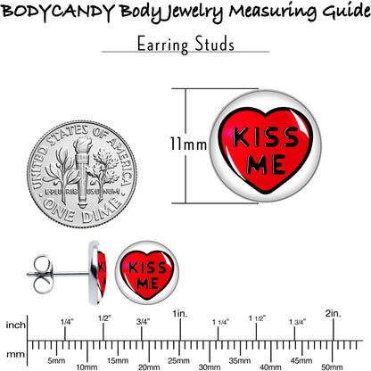 Kiss Me Candy Heart Stud Earrings by Onyx O