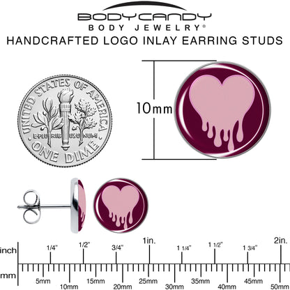 Pinkish Melting Heart Stud Earrings by Onyx O