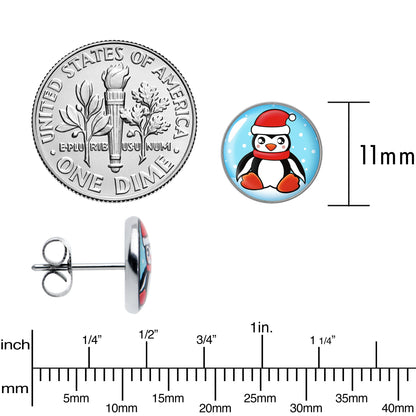 Snowfall Holiday Penguin Stud Earrings by Onyx O