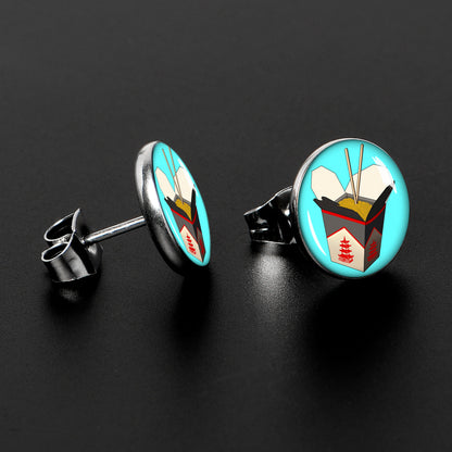 Chinese Take Out Stud Earrings by Onyx O