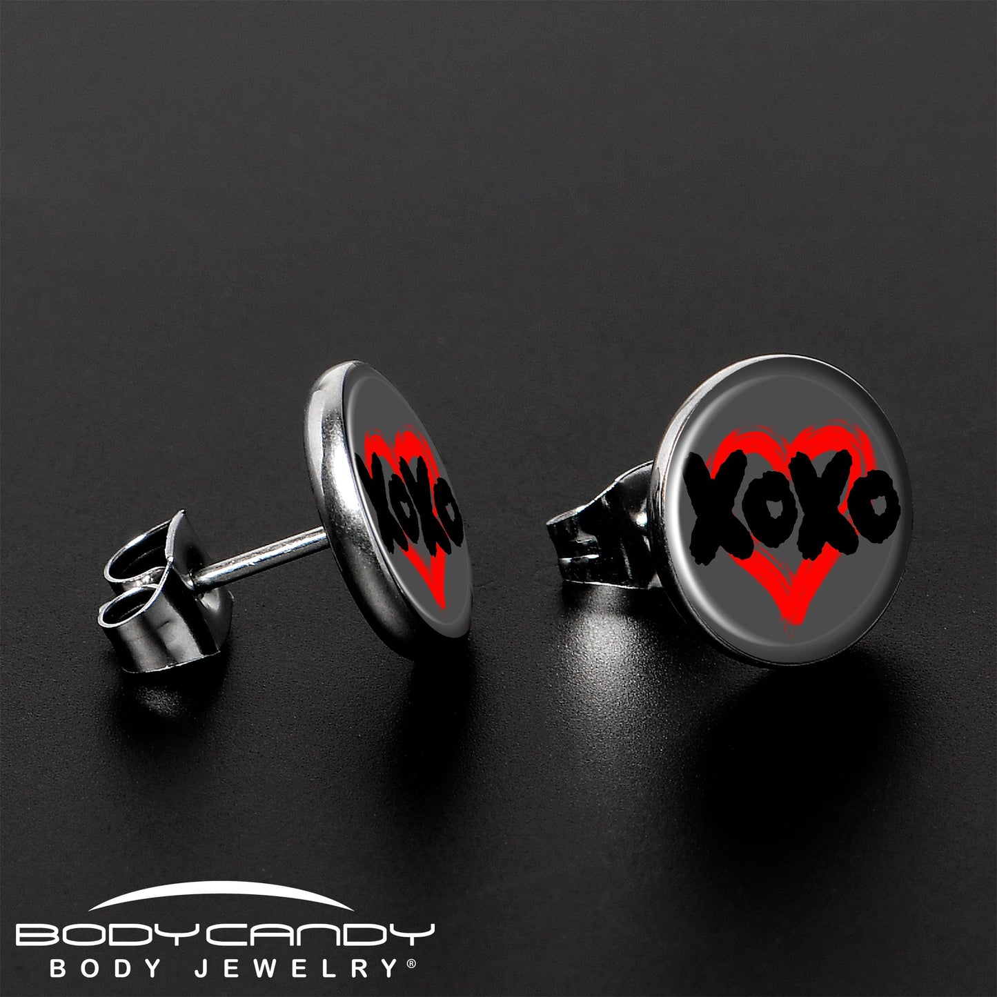 XOXO Heart Stud Earrings by Onyx O